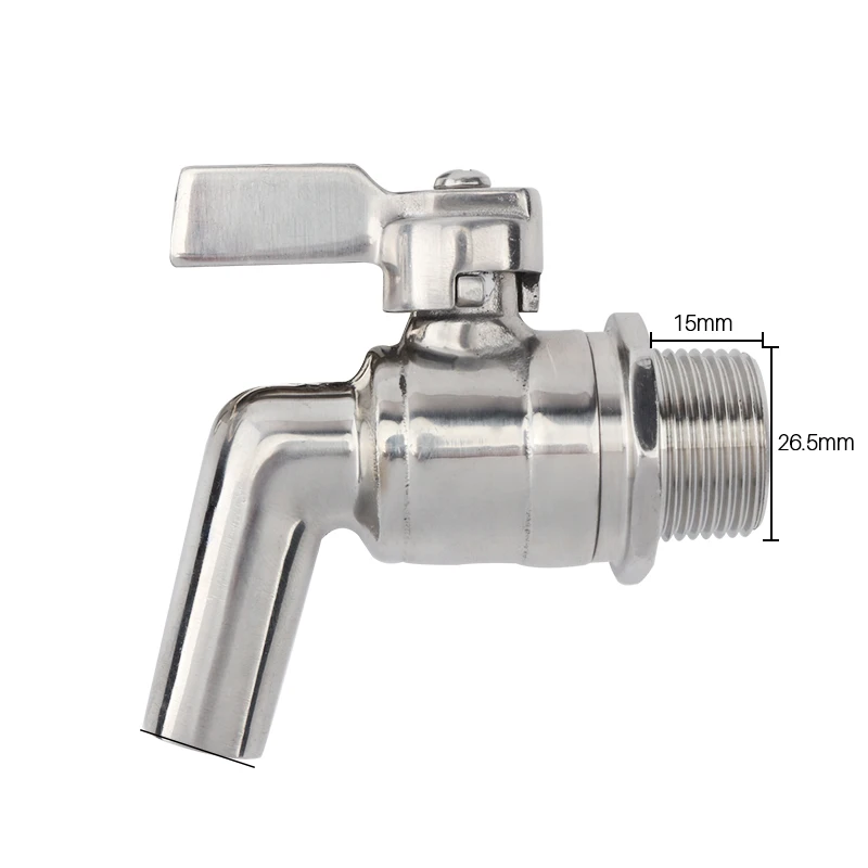 3/4 Homebrew Drain Valve Working Pressure 200PSI Sanitary Faucet Drink Faucet Beer Wine Beverage Faucet Beer Keg Tap