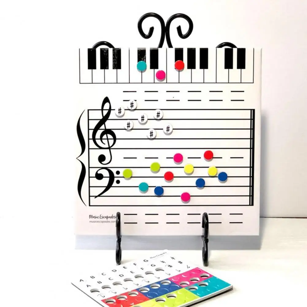 1 Set Magnetic Music Staff Board Erasable Paper Enjoyable Musical Theory Instruction Whiteboard Toy for Kids