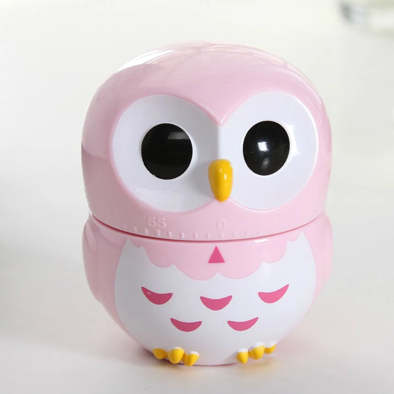 Cartoon Owl Learning Mechanical Time Timer 60 Minutes Kitchen Cooking Oven Mechanical Timer Countdown Clock Home Decor