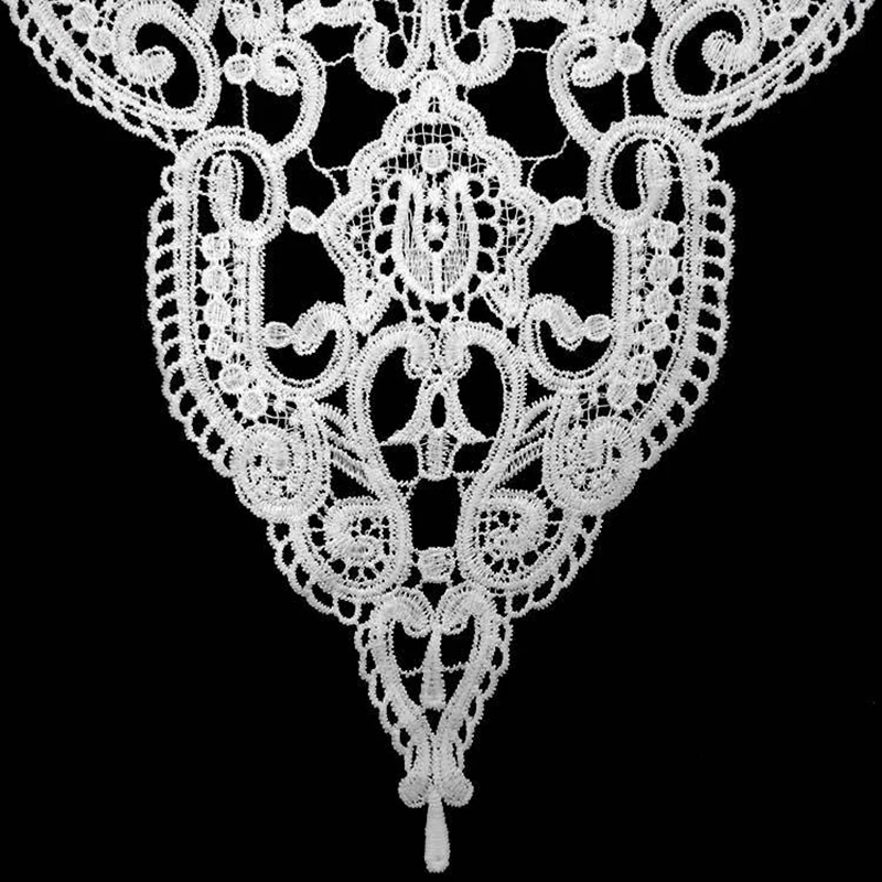 High Quality White Lace  Embroidered Applique Water-soluble lace collar Openwork embroidered fake collar DIY lace accessories