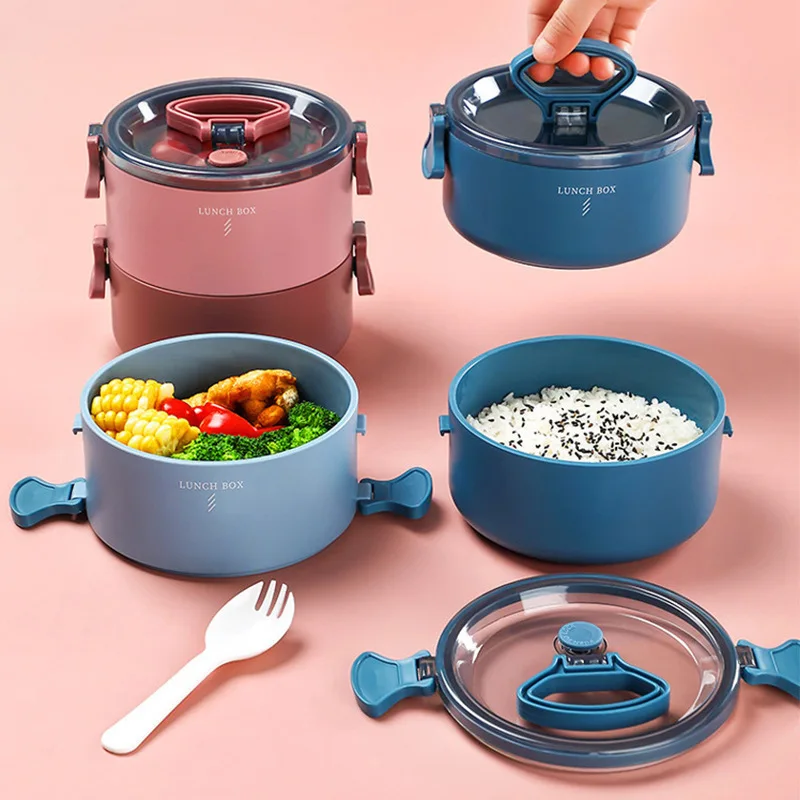 Double Bento Box Student School thermal Japanese style lunch box food storage containers With Compartment Breakfast Boxes