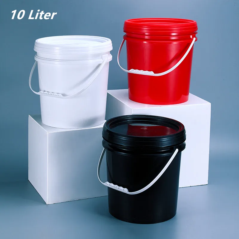 10 liter Plastic Bucket with Lid and handle Food Grade Polypropylene Storage container Leakproof Pail 2PCS