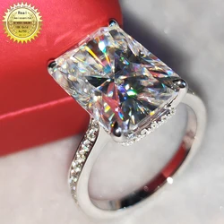 5 6 7 8 9 10Carat 18K Au750 White Gold Women Wedding Party Engagement Ring DVVS1 Radiant Moissanite Diamond Ring Classic Trendy