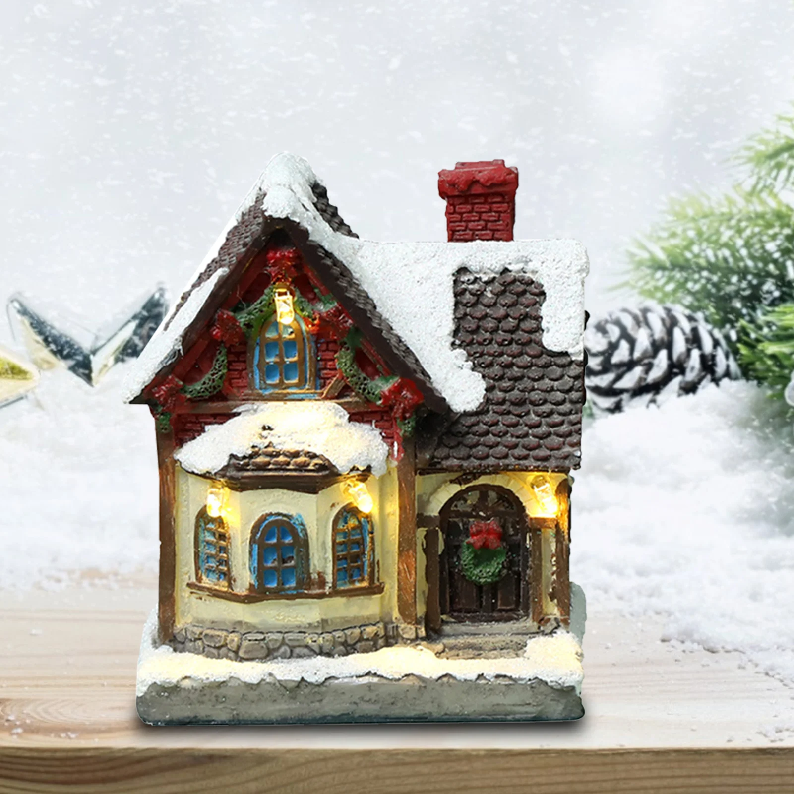 Christmas Village House Christmas Village Collection Indoor Room Decor Ornament With Warm Light