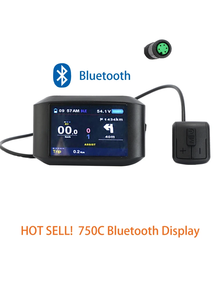750C LCD-scherm voor Bafang BBS01 BBS02 BBSHD Mid-Motor EBike Snelheidsmeter Bedieningspaneel (Bluetooth-functie optioneel)