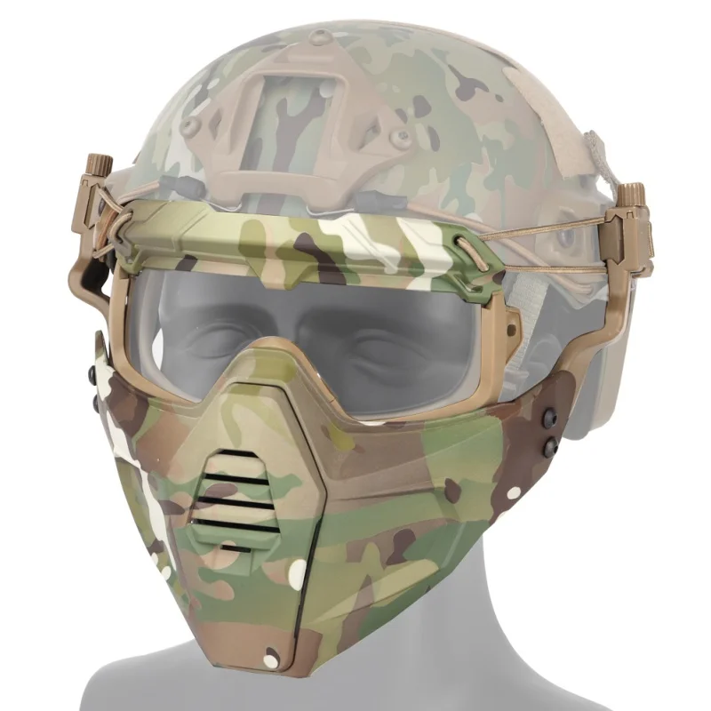 Airsoft Paintball Hunting Mask+Tactical Paintball Glasses set Tactical Combat Half Face Mask Protective Face Masks