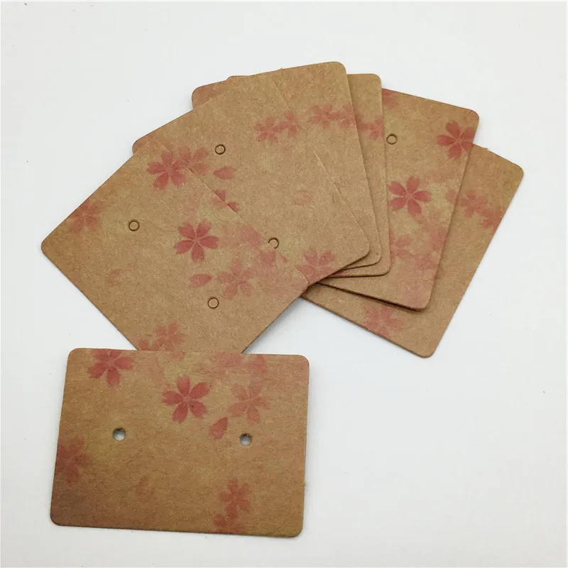 

Rectangle Lovely 600Pcs Earrings Ear Studs Display Card Hanging Tags Jewelry Flamingo/Marble/Flower/Feather/Wood Grain