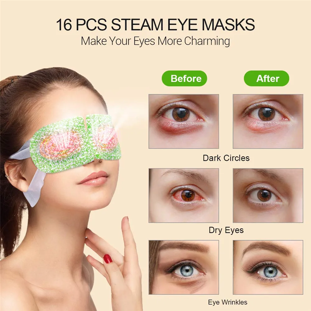 5 Pack Dampf Auge Masken Für Trockene Augen SPA Warm Auge Pflege Relief e Müdigkeit Heißer Schlaf Maske Puffy Haut feucht Heizung Komprimieren Pads