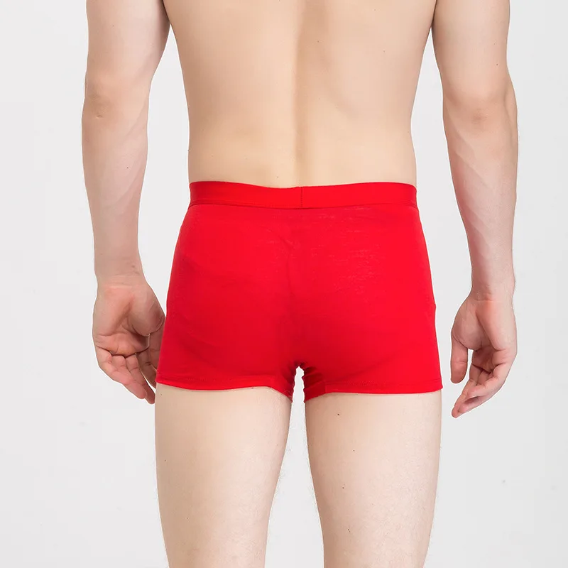 Silk boxers men's original big red loose sports boxers mulberry silk big breathable shorts 9068