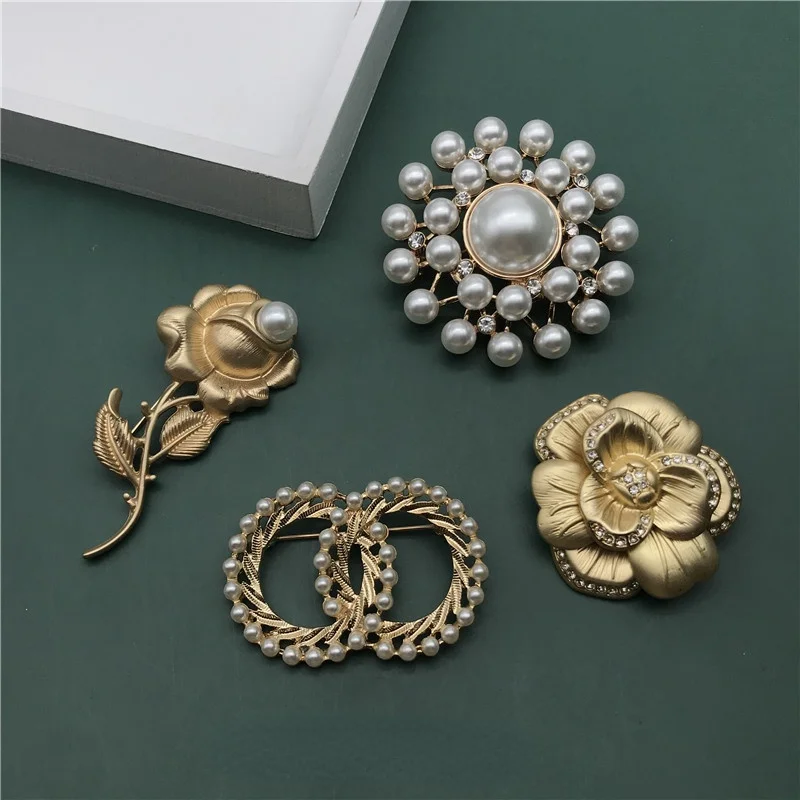 Full Rhinestone Baroque Double Circle Brooch Top Quality Fashion Women Jewelry Handmade Pins Metal Brand broche