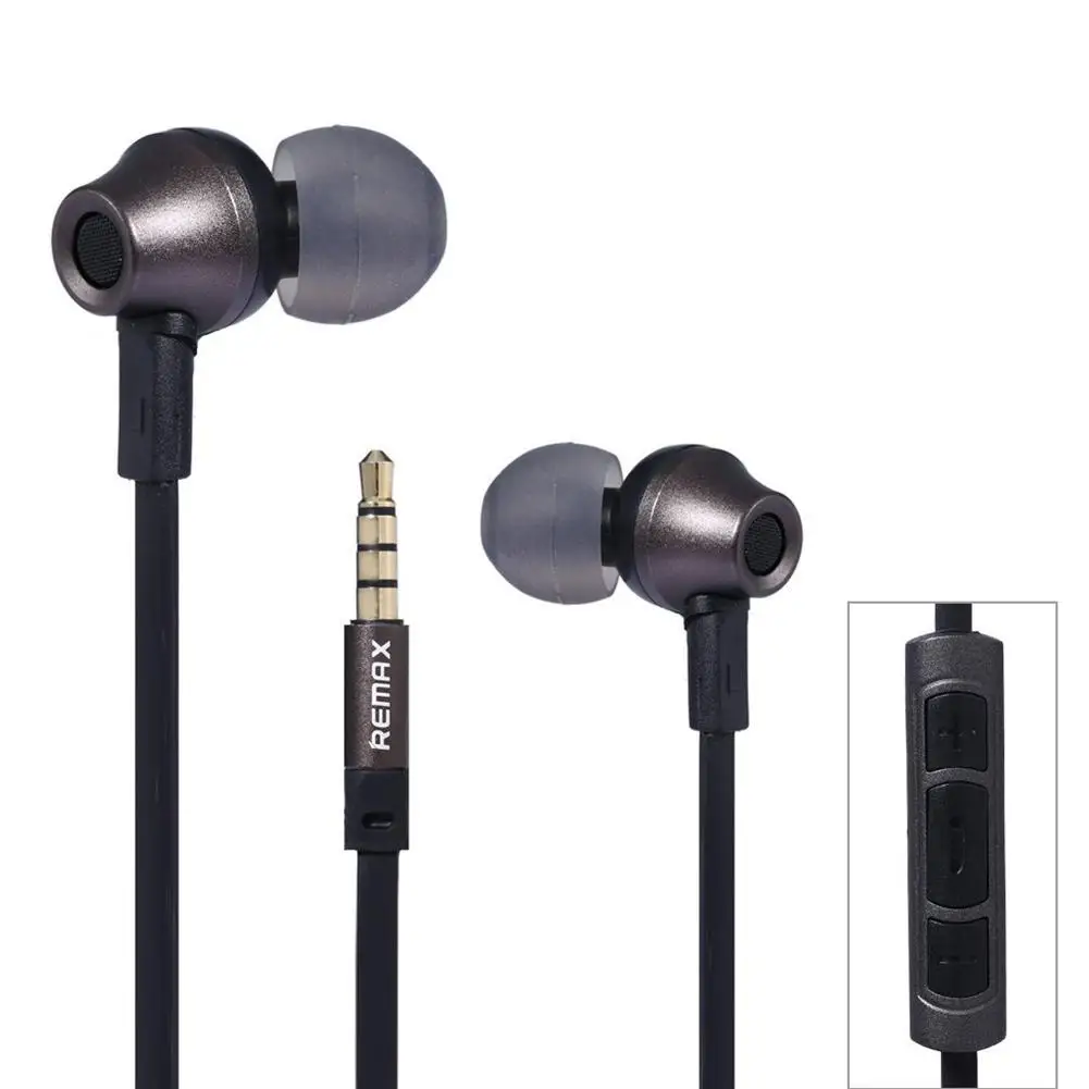 RM 610D 3 5mm Flat Wire Stereo Headsets In Ear Earphone with Microphone classic style earphone fashionable full of texture