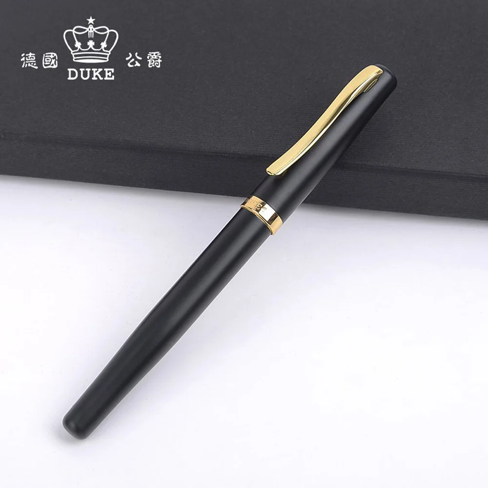 luxury High quality duke 209 golden Frosted black M Nib Fountain Pen for Business Stationary Office school supplies