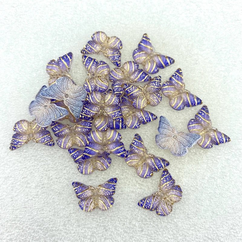 50pcs New Shiny acrylic Colorful Mini Butterfly Flatback Kawaii Cabochons DIY Scrapbook Hair Bows Center