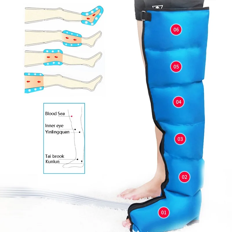 Air Pressure Therapy Compression Massager Vibration 6 Air Chambers Leg  Arm Waist Pneumatic Air Wraps Relax Pain Relief Massager