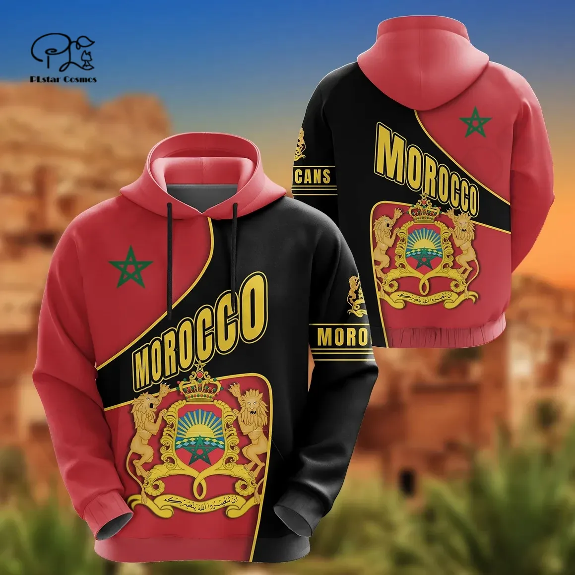 

PLstar Cosmos 3DPrint Newest Afirca Morocco Flag Tribe Art Funny Unique Harajuku Streetwear Unisex Hoodie/SweatshirtZip Style-31