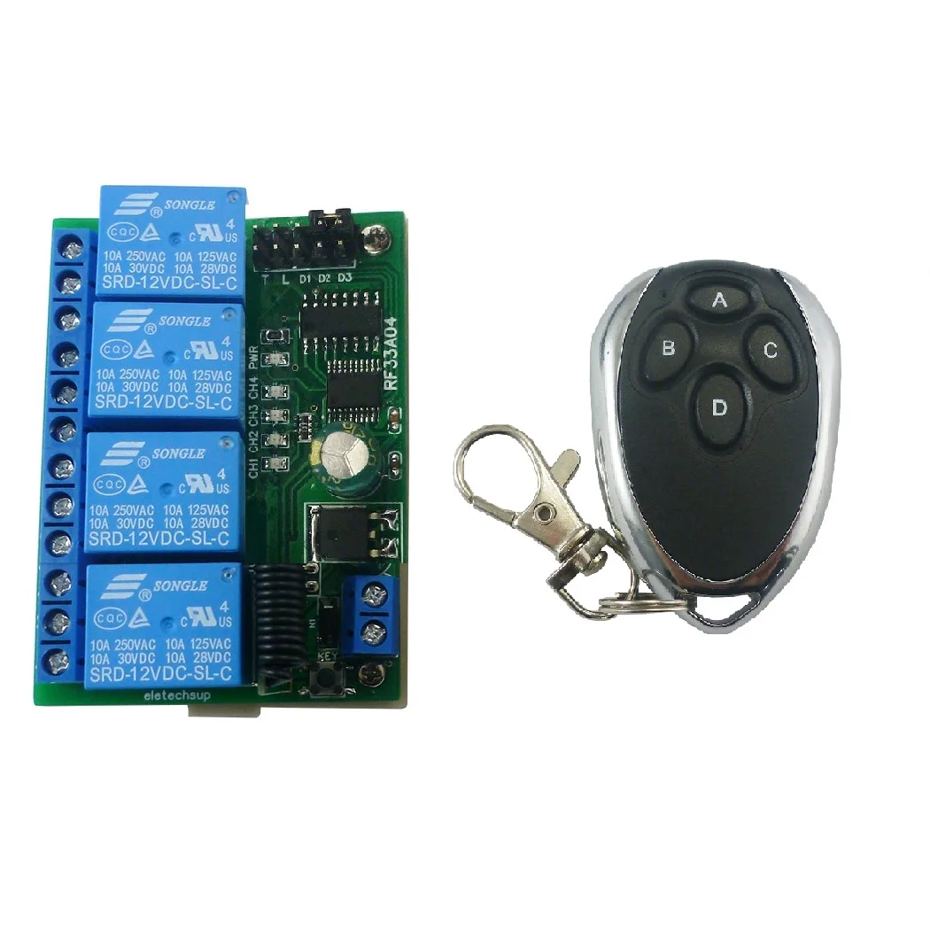 Board for Door Motor Garage LED 433M 4CH Rolling Code Keeloq Controler HCS301 Remote Control Keyfob Transmitter