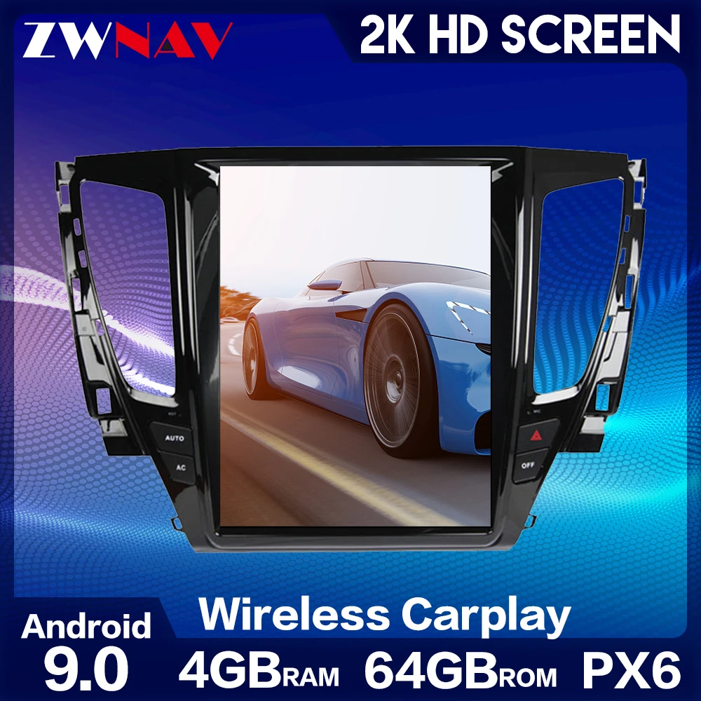 ZWNAV  For Mitsubishi Pajero Sport 2016-2018 Car Radio Multimedia Video Player Navigation GPS Android 9.0 Accessories Sedan