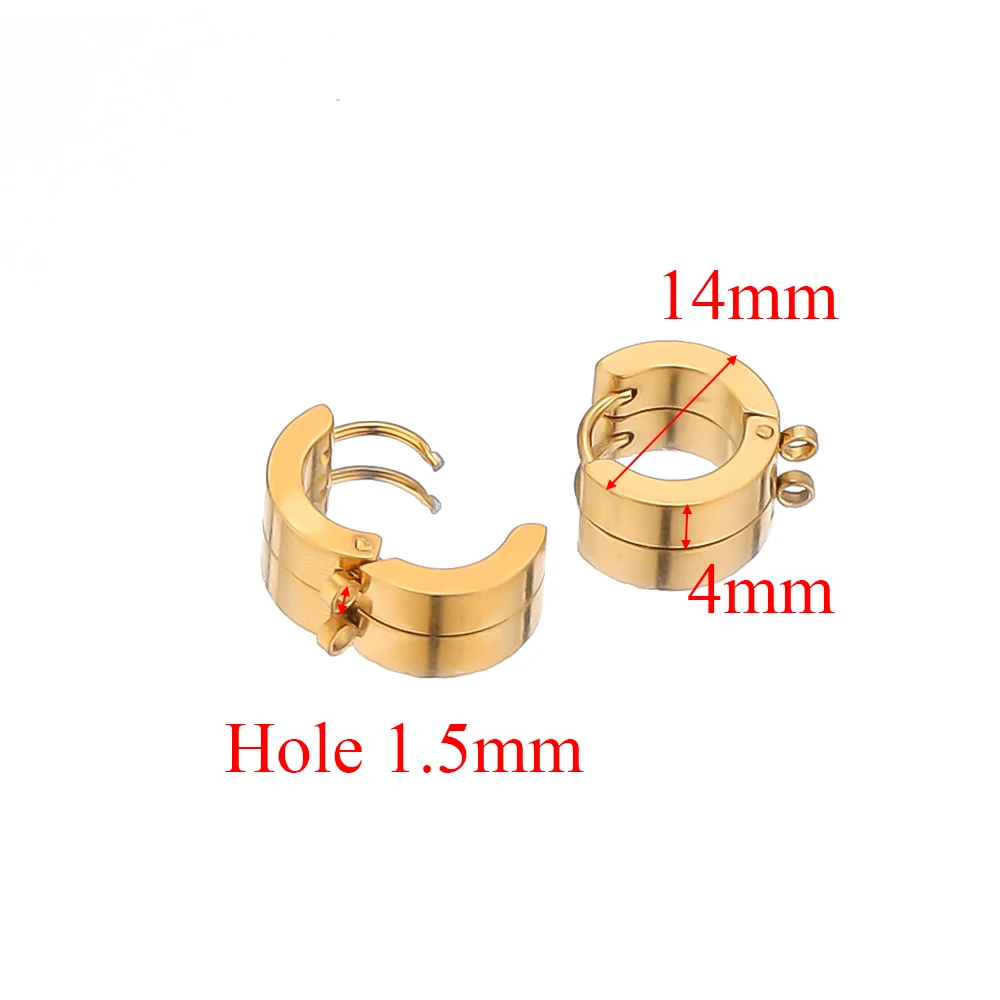 10 Stück Edelstahl Huggie Hoop Ohrringhaken Clips DIY Schmuck Punk Hiphop Zubehör Ohrstecker-Komponenten – Detail 4