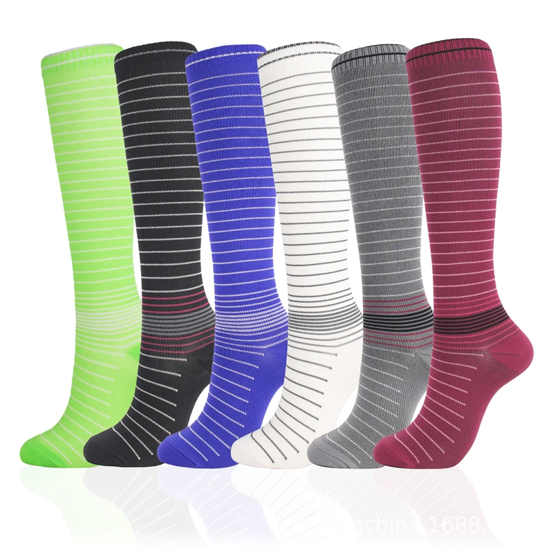 

Medical Resistance To Varicose Veins Compression Socks Professional Stockings Running Striped Elastic Marathon Socks