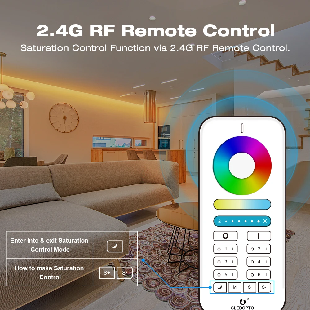 Gledopto Zigbee 3.0 Pro 5 in 1 Mini LED RGBCCT/RGBW/RGB/CCT/Dimmer Controller Work With APP/Remote Control Google Assistant