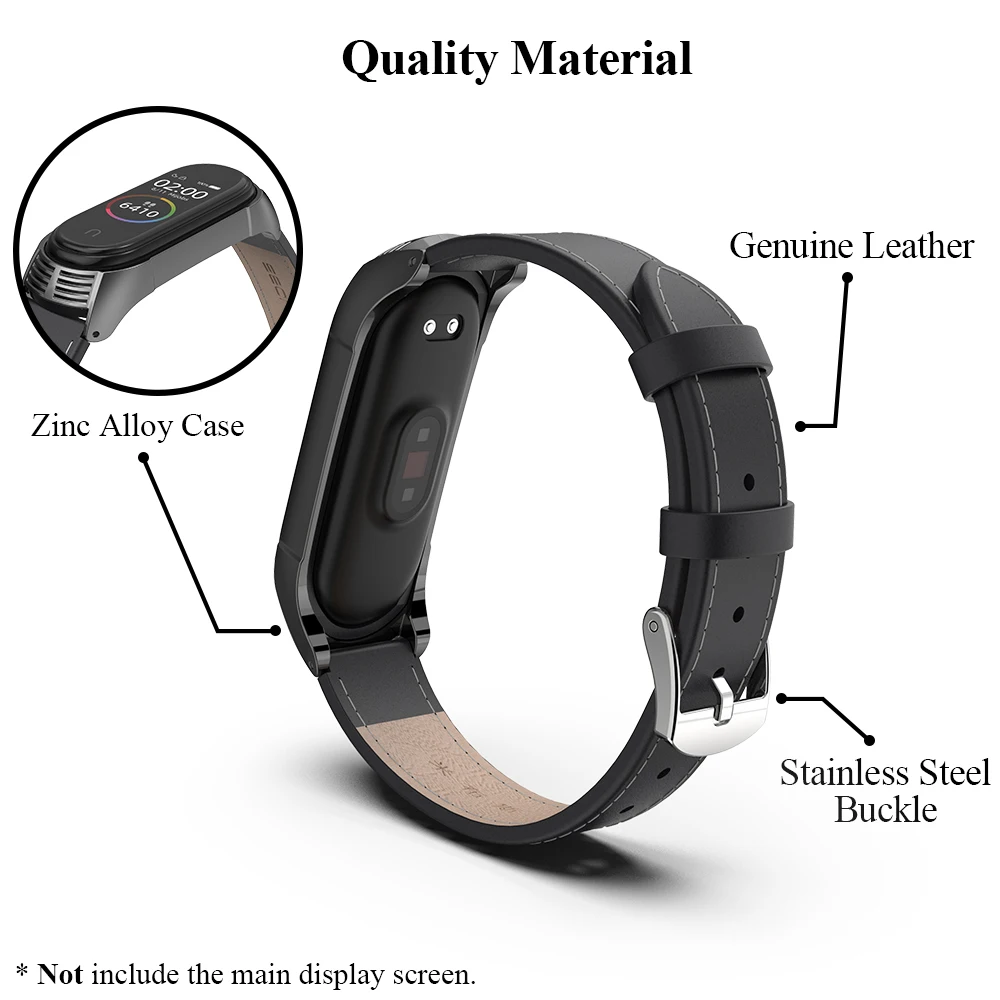 Mi banda 5 6 pulseira pulseira de couro genuíno para xiaomi mi banda 4 pulseira de pulso miband 3 cinta para xiao mi mi banda 5 banda