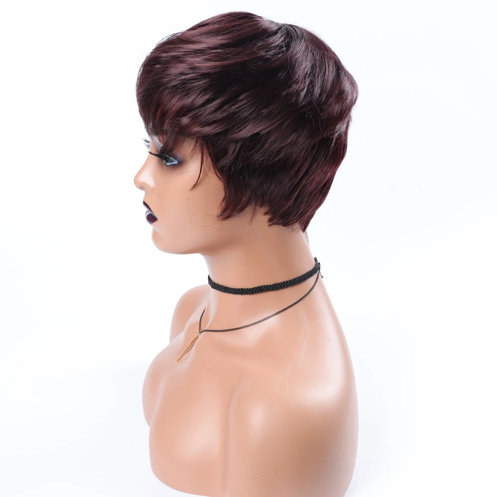 Short Synthetic Wigs for Black Women Black Brown Blonde Ginger Red White Hair Afro Wigs Natural Wave Synthetic Hair Wigs