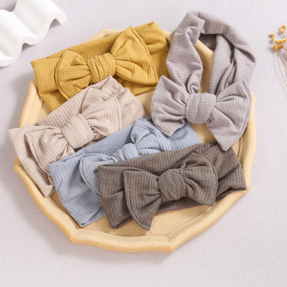 

21pc/lot New Fashion Infant Headband Baby Bowknot Head wraps Kids Ribbed Bows Wide Turban Children Girl's Photo Props Headwear