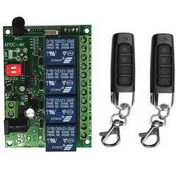 Inteligentne wiele DC 12V 24V 10A 433 MHz 4CH 4 CH 4 kanałowy przekaźnik bezprzewodowy RF pilot zdalnego sterowania odbiornik z przełącznikiem + nadajnik