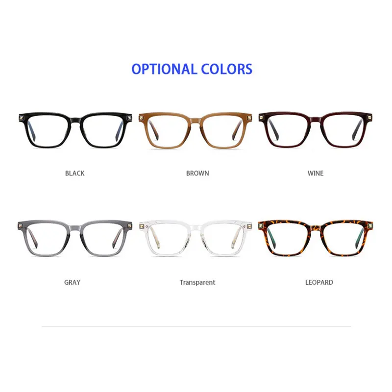 Optical Glasses Frame for Men and Women Prescription Eyewear Full Rim Plastic Square Eyeglasses Spring HInge Anti Scratch