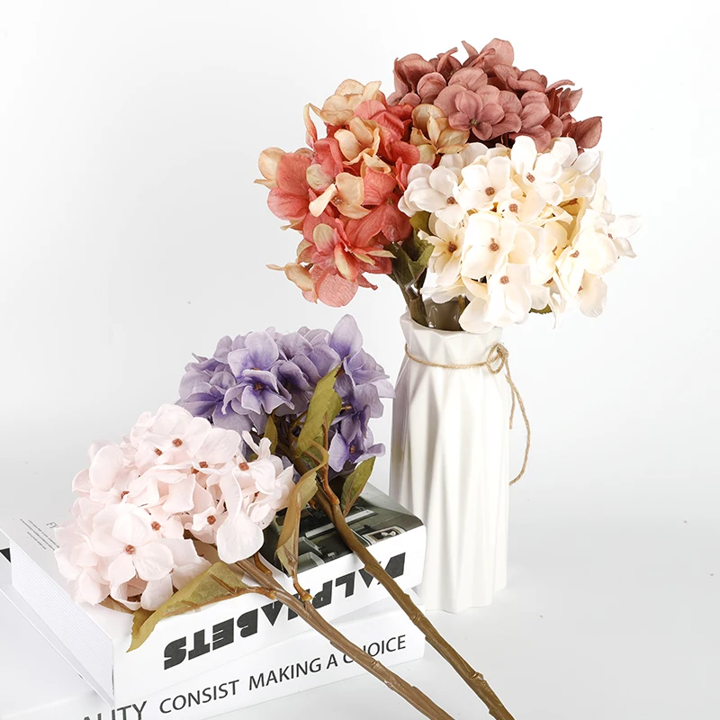 Artificial flowers Vintage Hydrangea Vase for Christmas Home Decorations Wedding Bridal Hot selling high quality Diy Gifts Box image 5