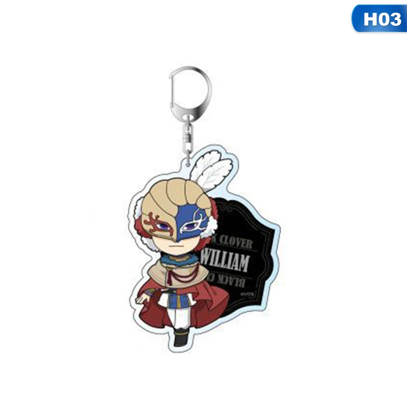 Japan Anime Cartoon Key Chains Black Clover Action Figure Acrylic Keychain Pendant Cosplay Keyring Fashion Jewelry Key Ring Gift