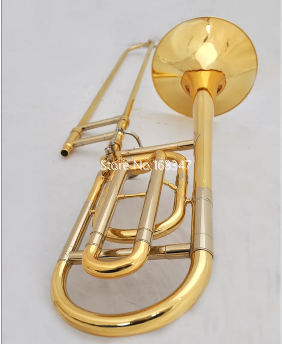 Popular Brand Bach  Bb/f  Flat TenorTrombone Lacquer metal Professional musical instruments High Quality with Case Free Shipping