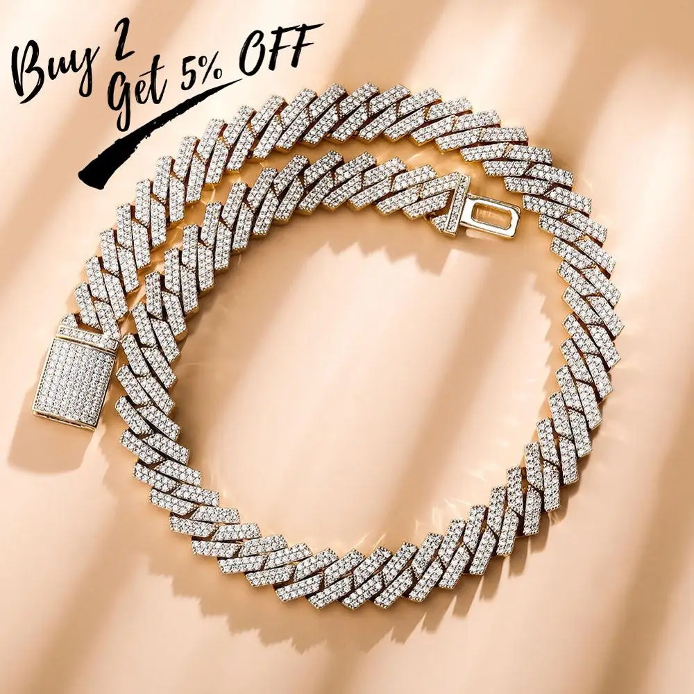 TOPGRILLZ Mens Necklace 12mm Luxury Fashion Miami Cuban Chain Iced Out Micro Pave AAA Cubic Zirconia Hip Hop Jewelry For Gift