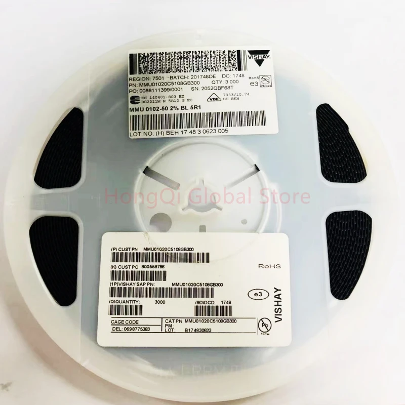 100 Buah MMU0102 5.1R 2% 50PPM MMU01020C5108GB300 SMD0805Color Resistensi Cincin