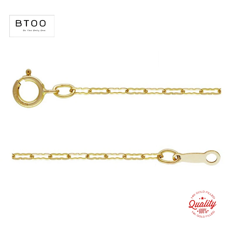 BTOO Real 14K Gold Filled Krinkle Chain Necklace 1.4MM Chain Necklace Gold jewelry Minimalist Gold Filled Women Jewelry