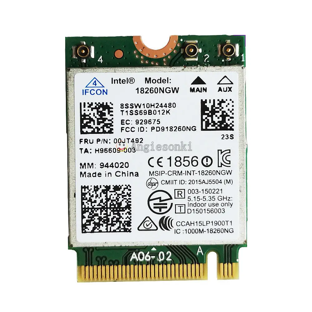 

Wireless-AC 18260AC FRU 00JT492 M.2 Dual Band 802.11ac 867Mbps WiFi + BT card for Lenovo X260 T460 T460S T460P YOGA 260