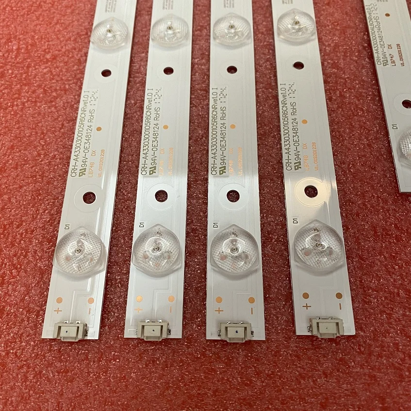 8pcs/set LED strip for TV 43UG620V 43UJ620V 43UJ6200 CRH-A4330300104L6CNRev1.0 CRH-A4330300105R6CNRev1.0 A4330300105R74CREV1.0