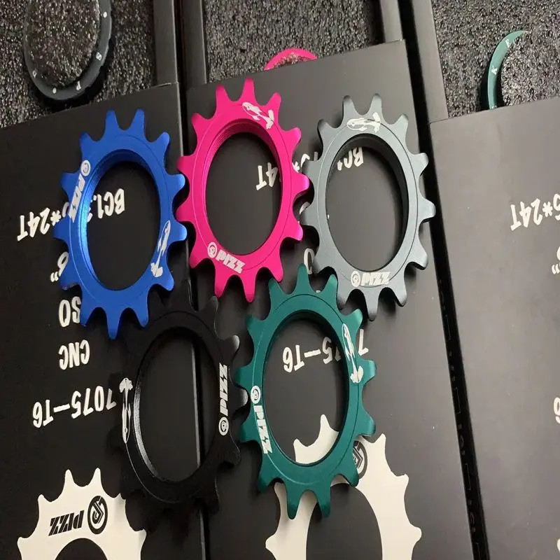 PIZZ-SPROCKET Fixed Gear Bicycle Wheel Cogs, Aluminium Alloy Sprocket and Lockring, High Quality, Black 7075, 13T -18T