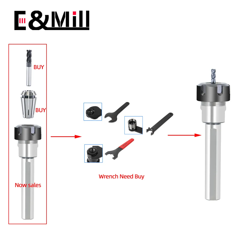 Side fixed ER straight handle extension rod C12 C16 C20 C25 C32 ER11 ER16 ER20 ER25 ER32 Extended deep hole machining tool rest