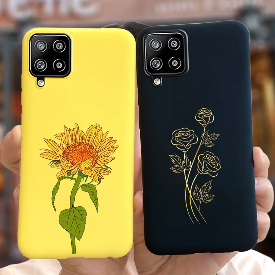 For Samsung A42 A12 A125F Case Pretty Girls Sunflower Phone Cases For Samsung Galaxy A12 A42 5G A426B Soft TPU Fundas Cover Bags