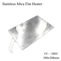 300x200mm 5V 12V 24V 36V 48V 110V 220V 380V Stainless Mica Flat Heater Steel Electric Heating Element Plastic Injection Machine