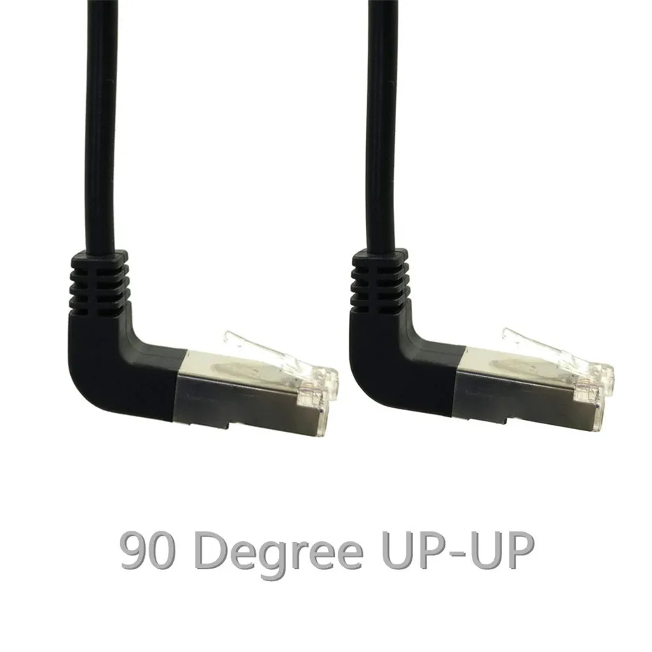 ارتفاعا وانخفاضا مزدوجة الكوع بزاوية 90 درجة cat5e 8P8C FTP STP UTP القط 5e إيثرنت شبكة كابل RJ45 Lan التصحيح الحبل 0.5m-5m