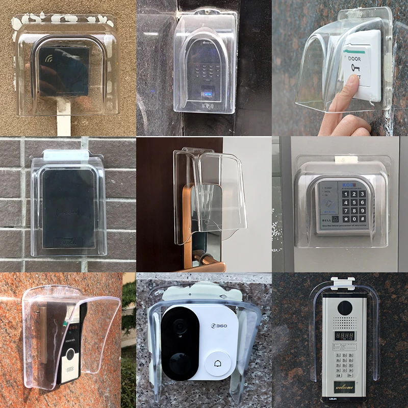 Metal Keypad Rain Cover Protection Box Transparent Plastic Rainproof Waterproof Shell for RFID Access Control System Card Reader