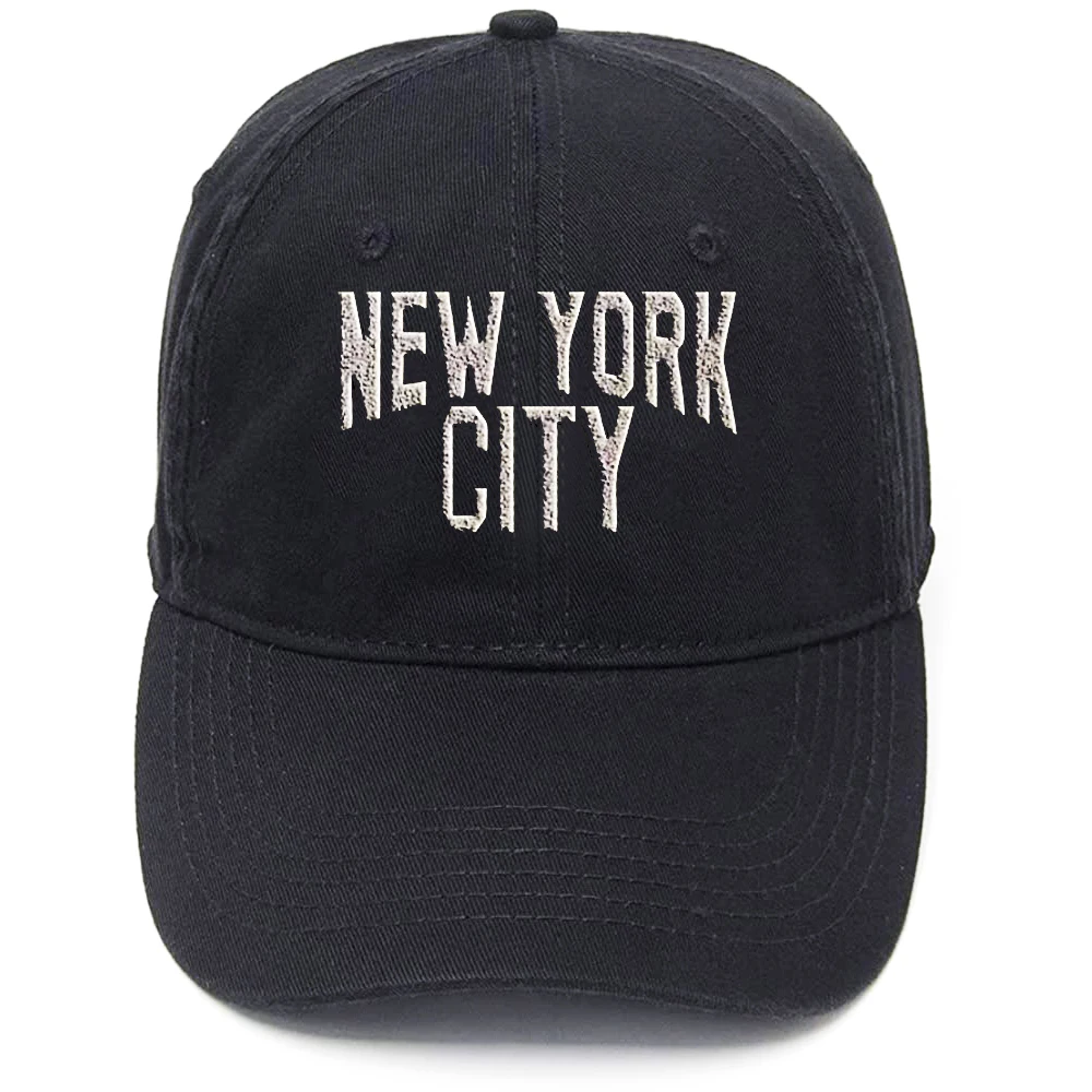 

Lyprerazy New York City Washed Cotton Adjustable Men Women Unisex Hip Hop Cool Flock Printing Baseball Cap