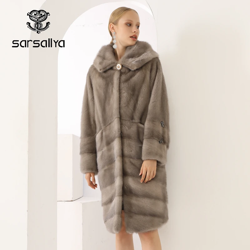 100% Natural Mink Fur Coat Winter Luxury Real Mink Fur Coat For Women Genuine Mink Fur Ladies Jackets Oversize 2024 New Arrival