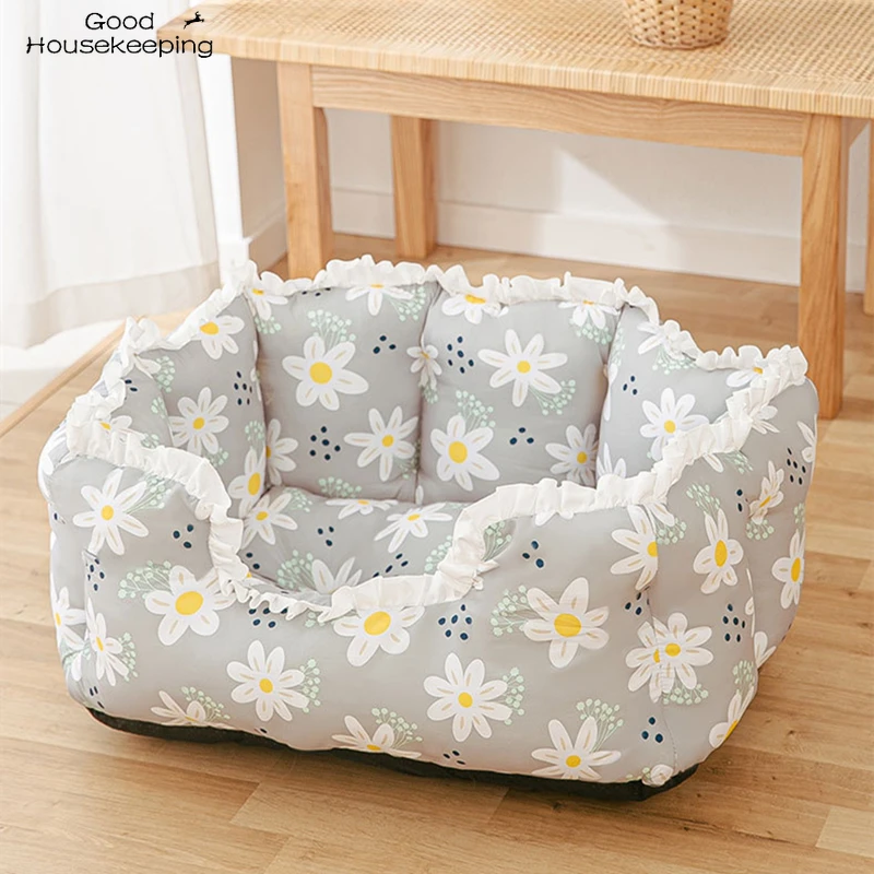 Summer Cat Bed House Kennel Dog Bed Dog Rug Cats Bed Small Dog House Cushion Sofa Bed Cat House Pet Bed  Pet Tent