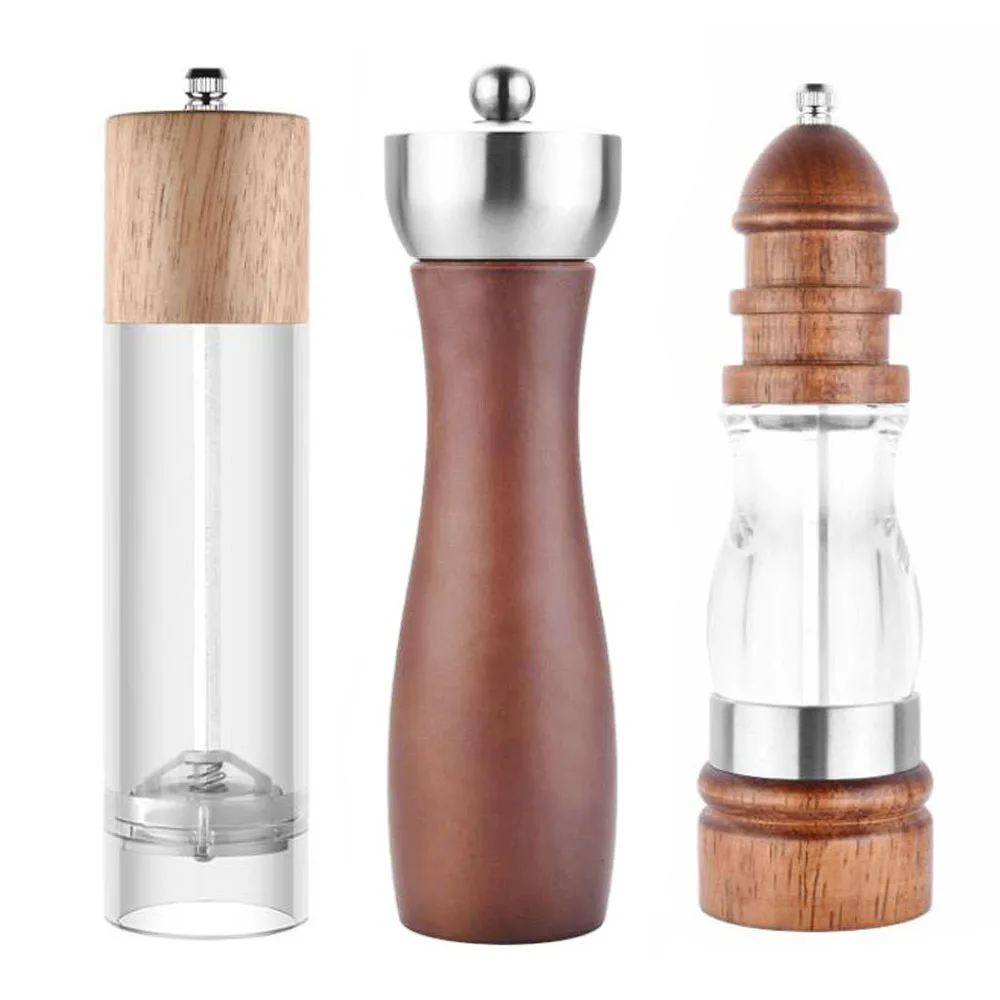 

Oak Wood Manual Salt Pepper Mill Grinder Wood Seasoning Muller Cooking Tools Cookware Spice Milling Gadget