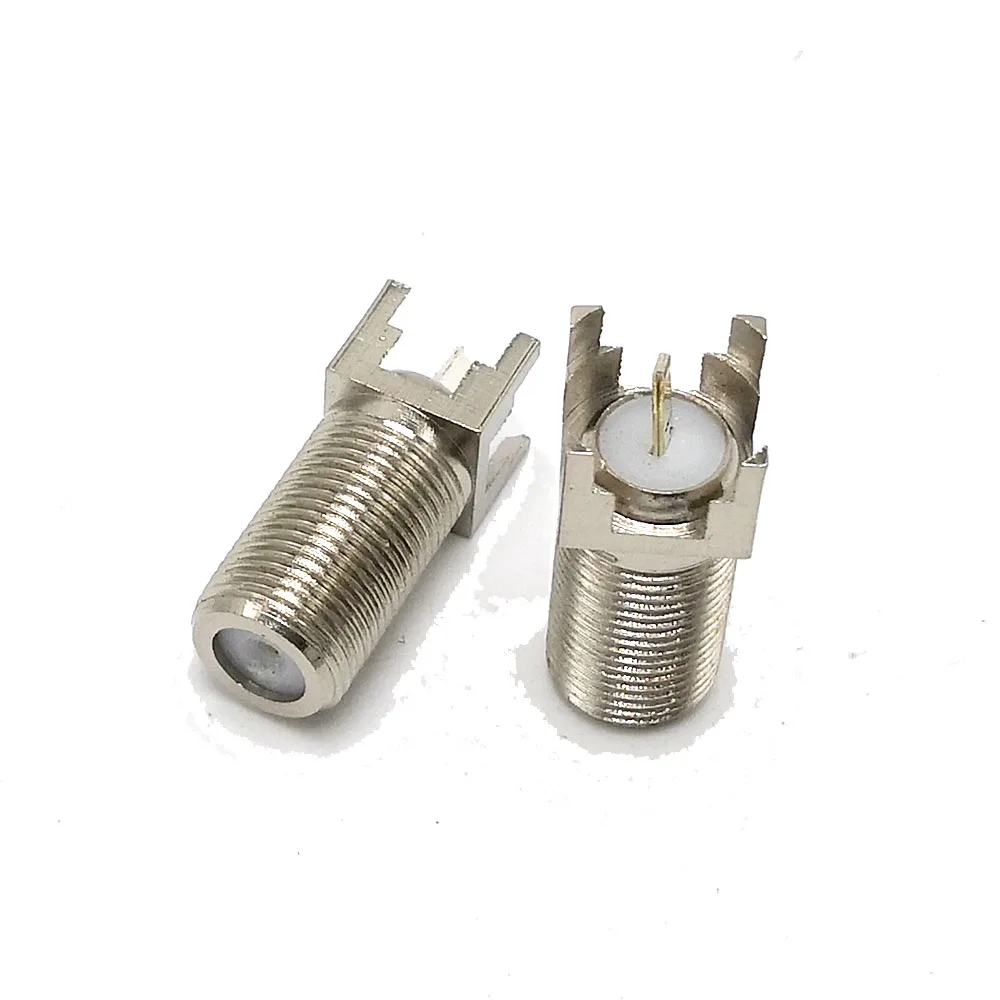 F-Typ-Buchsenstecker mit Ständer für Leiterplattenmontage, gerader CATV-HF-Koaxialstecker, 10 Stück/Lot – Detail 4