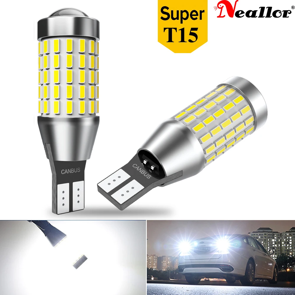 2000LM T16 T15 W16W LED Canbus Bulb High Power 921 912 Reverse Lights Super Bright Car Exterior Lamp 6500K White 12V White Amber