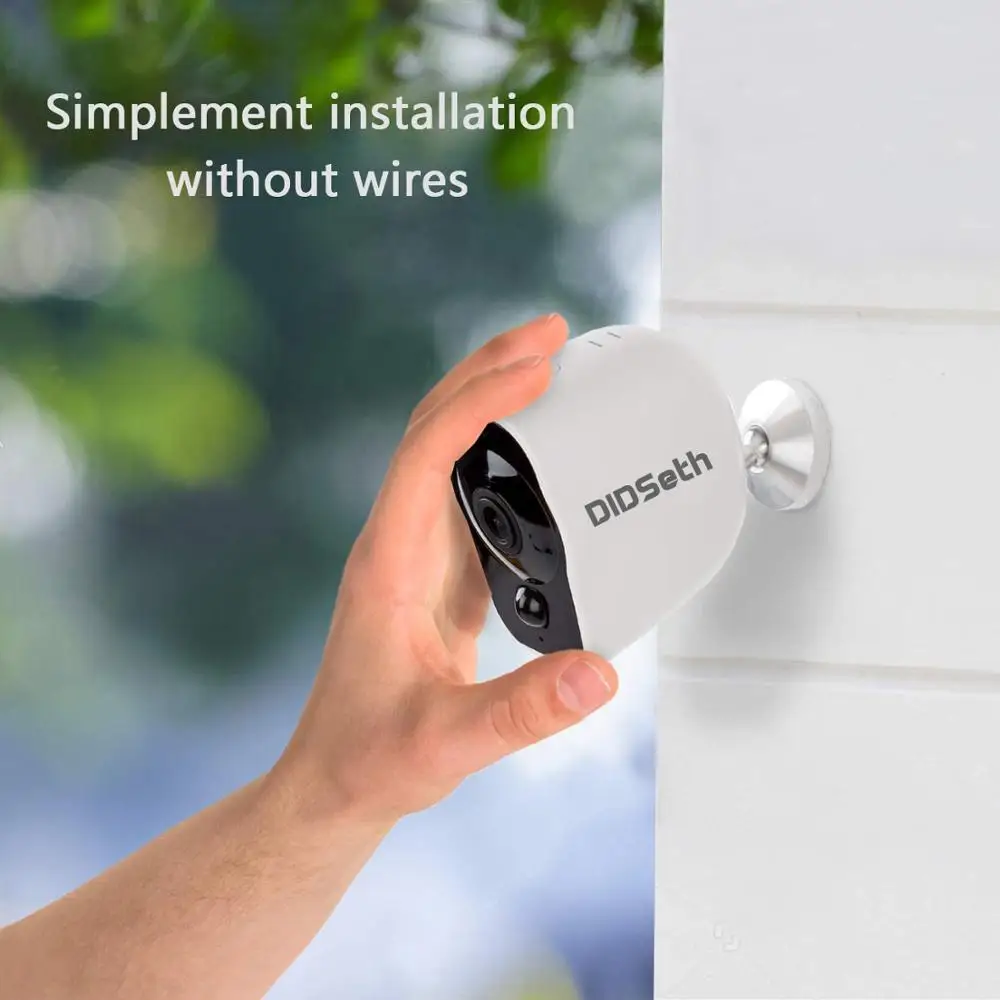 DIDSeth USB Charge Battery Powered 1080P Wireless IP Camera WiFi HD Remote Monitoring Camera Waterproof Indoor Outdoor Camera